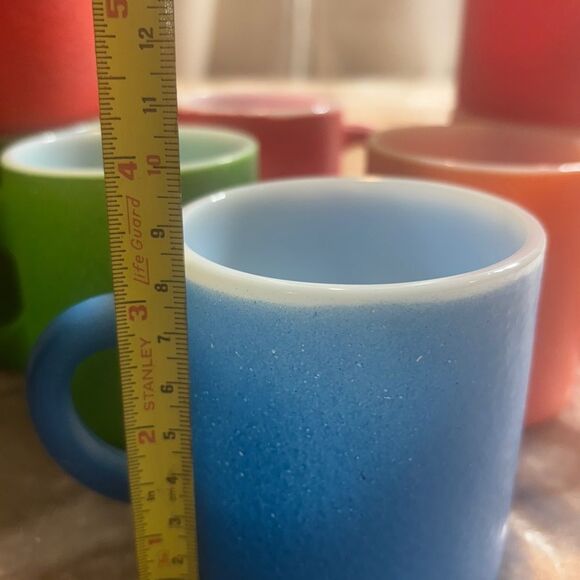 VTG Hazel Atlas "Orange Peel" milk glass coffee mugs - Picture 4 of 5